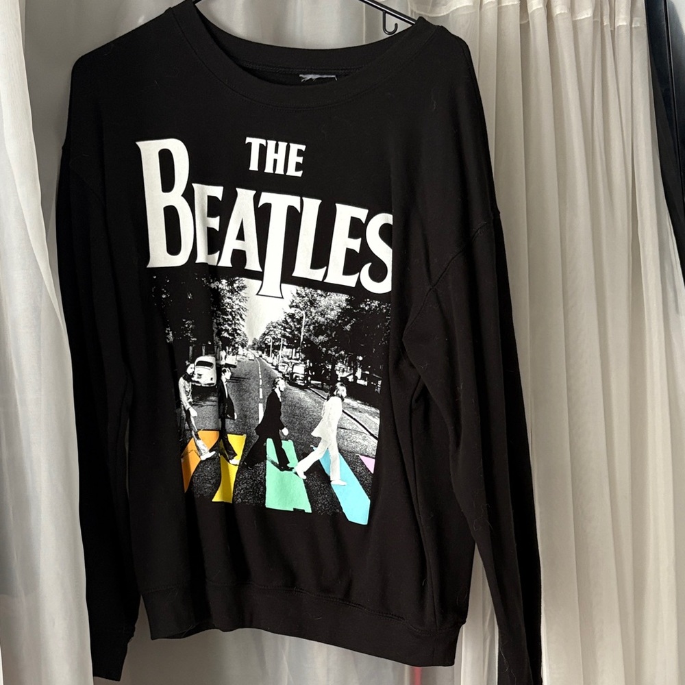 The Beatles Black Graphic Sweatshirt